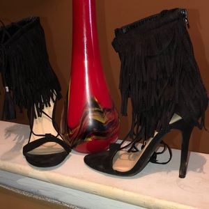 Black suede ladies shoe